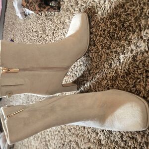 Elegant Cream Ankle Boots